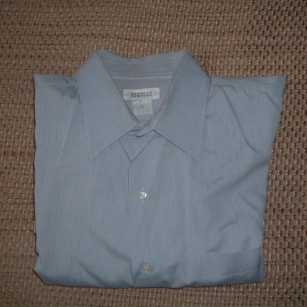 Barneys New York 17 L Blue Dress shirt